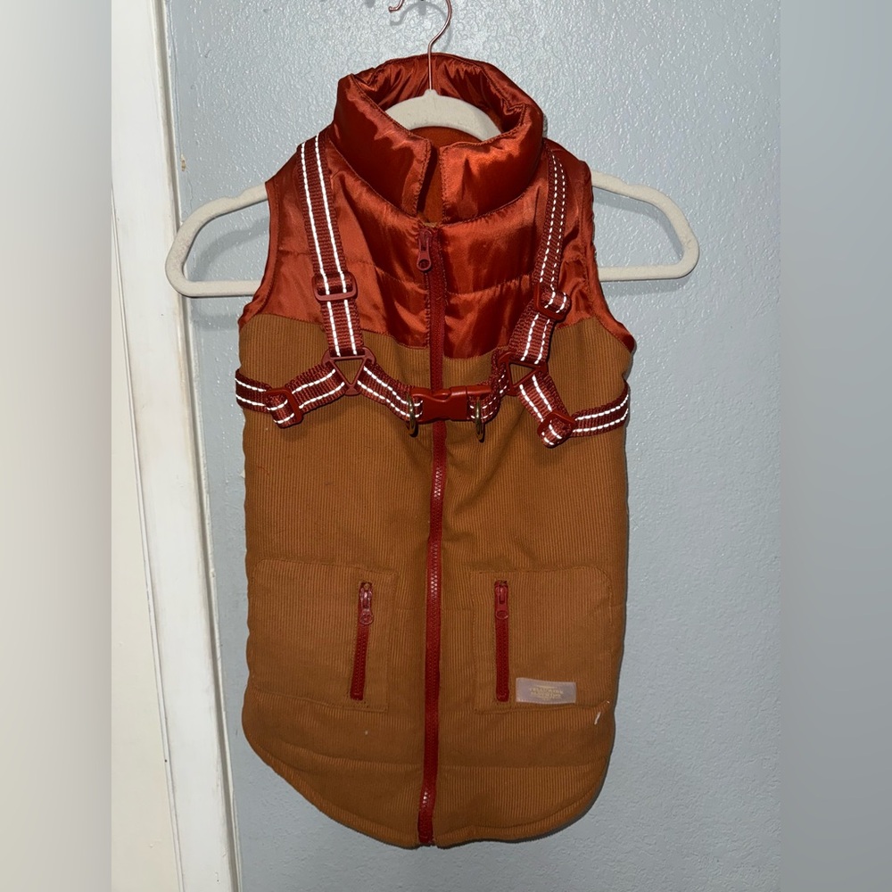 Dog Brown and Red Vest